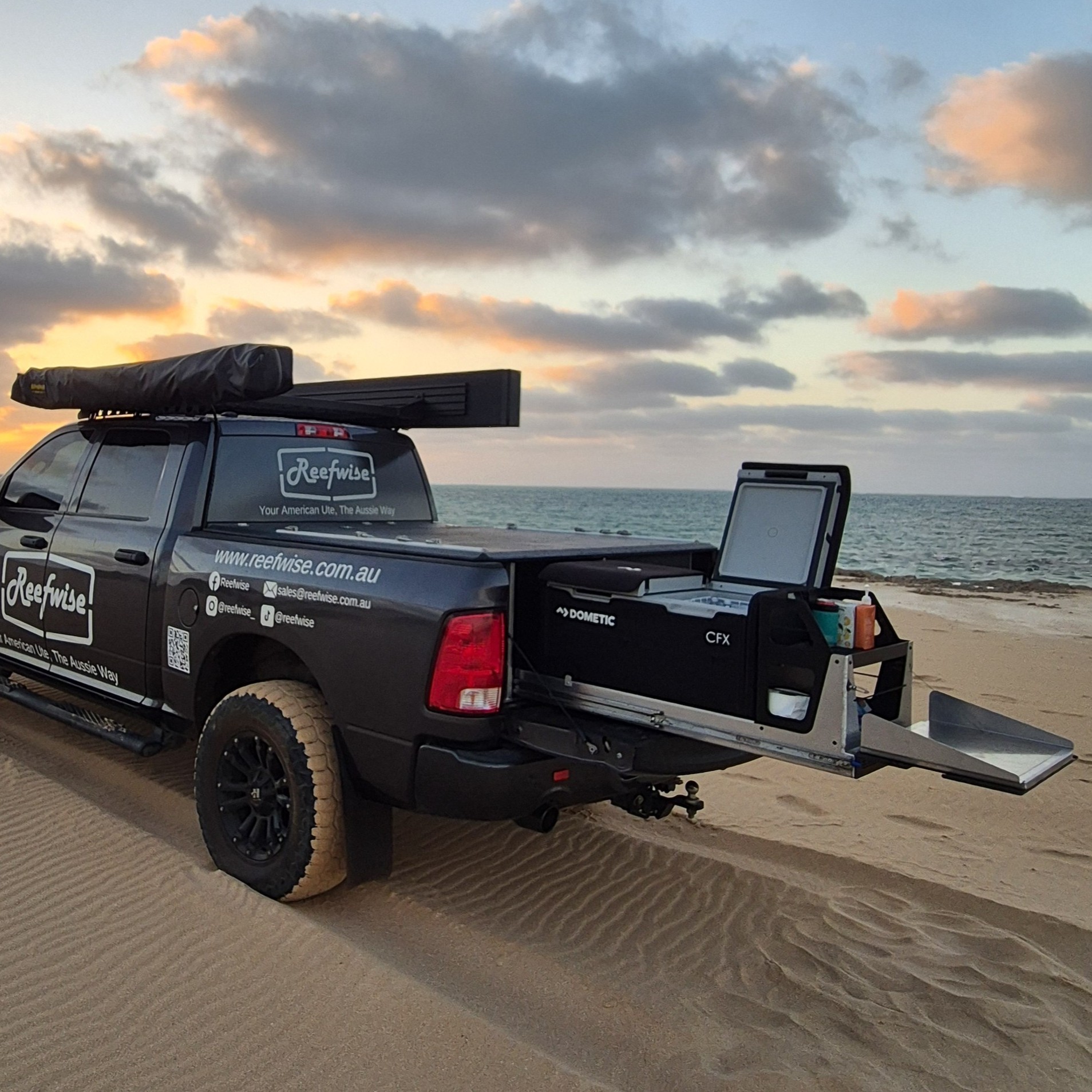 RAM 1500 dometic fridge slide canopy square