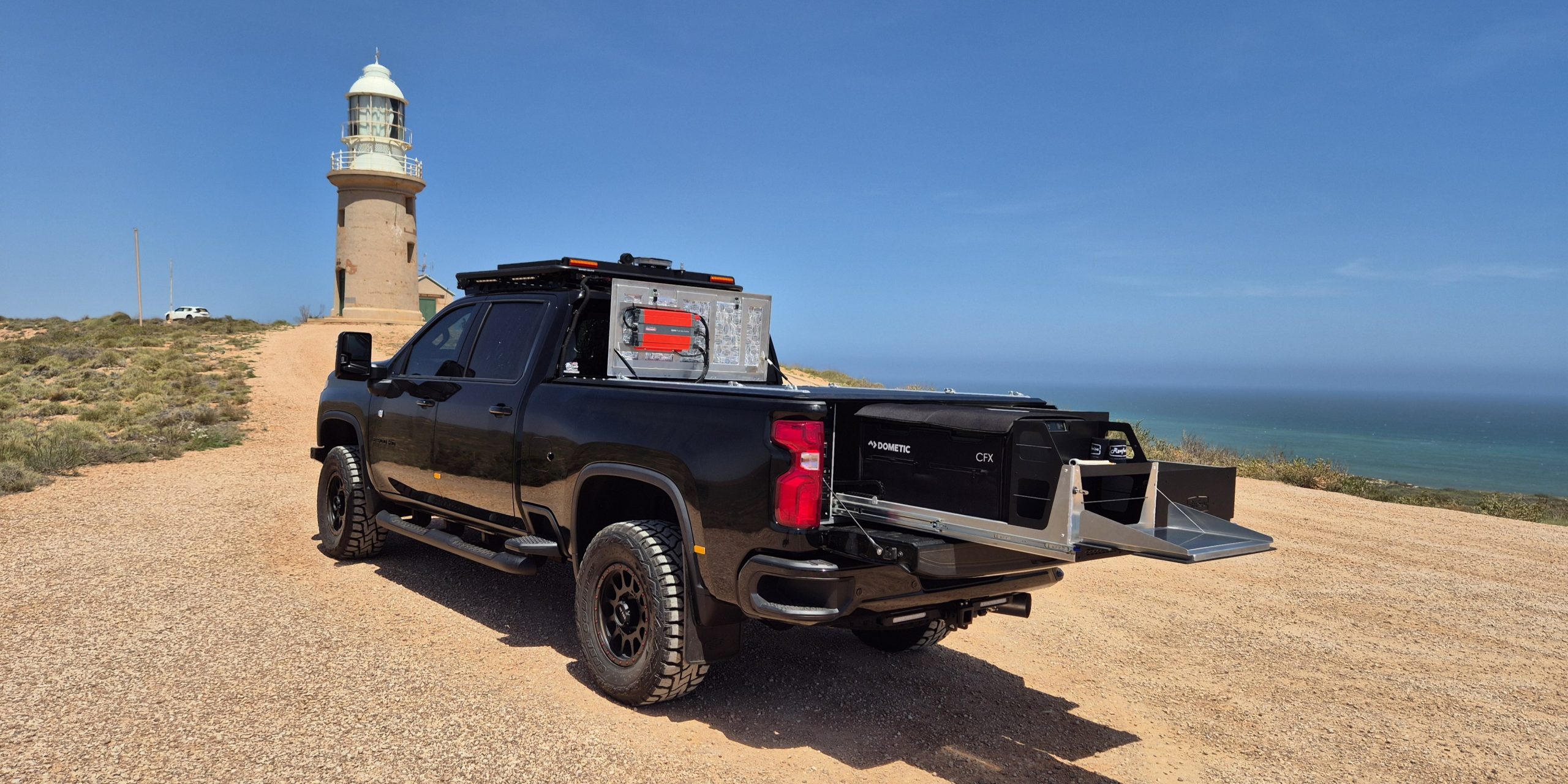 Chevy silverado 2500 tub canopy Installed Universal Fridge Slide